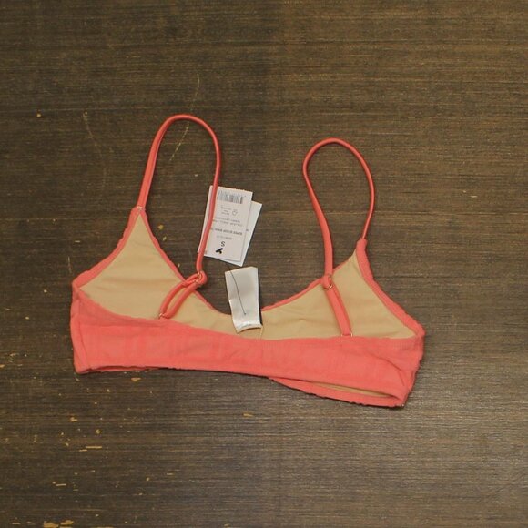 Cotton On Womens Super Scoop-Neck Bikini Swim Top 6338112-19 Pink Jacquard S - Picture 2 of 4